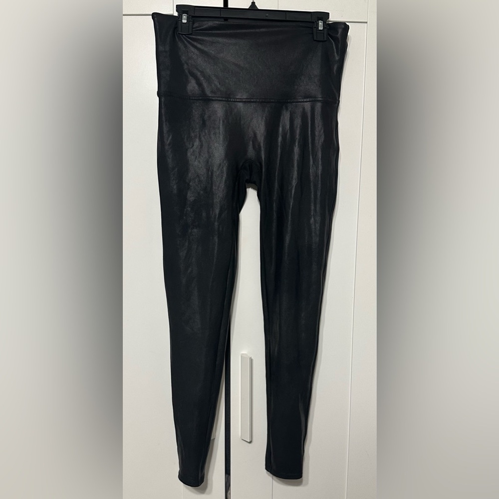 SPANX Faux Leather Black Leggings